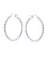 Cubic Zirconia CZ Formal Fashion Romantic Love Knot Symbol Spiral Infinity Twist Big Hoop Earrings For Women .925 Sterling Silver 1.5" Diameter