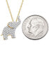 Фото #4 товара Wrapped diamond Elephant 18" Pendant Necklace (1/10 ct. t.w.) in 10k Gold, Created for Macy's
