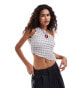 Фото #1 товара COLLUSION one shoulder top in textured gingham