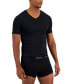 Фото #1 товара Men's 4-Pk. Slim-Fit Solid V-Neck Cotton Undershirts, Created for Macy's