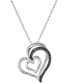 Фото #1 товара Black & White Diamond Heart 18" Pendant Necklace (1/4 ct. t.w.) in Sterling Silver