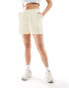 Kaiia sweat shorts with light blue contrast stripe co-ord in lemon