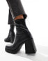 Фото #2 товара Stradivarius platform heel ankle boot in black