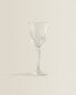 Engraved crystalline water glass