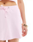 Kaiia tie waist mini sweat skirt co-ord in light pink Розовый, 38 - фото #3