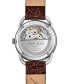 ფოტო #3 პროდუქტის LIMITED EDITION Women's Swiss Automatic Joseph Bulova Brown Leather Strap Watch 34.5mm