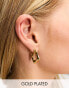 Фото #1 товара Bohomoon Tina gold plated liquid square hoop earrings