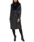 Фото #1 товара Women's Faux-Fur-Trim Faux-Leather Coat