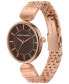 Фото #4 товара Women's Quartz Three Hand Rose Gold-Tone Stainless Steel Watch 38mm