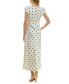 ფოტო #2 პროდუქტის Juniors' Polka Dot Lace-Trim Satin Maxi Dress