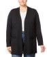 ფოტო #1 პროდუქტის Plus Size Cable-Knit-Trim Open-Front Cardigan