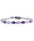 ფოტო #1 პროდუქტის Amethyst Oval Link Bracelet