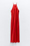 Satin midi slip dress