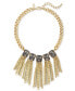 Фото #1 товара I.N.C. International Concepts gold-Tone Stone & Chain Tassel Statement Necklace, 17" + 3" extender, Created for Macy's