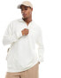 Фото #1 товара ASOS DESIGN long sleeved polo shirt with quarter zip in cream