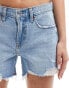 Abercrombie & Fitch baggy fit low rise denim shorts in light wash Hell Medium, W25 - фото #5