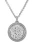 ფოტო #1 პროდუქტის Diamond St. Michael Medallion 22" Pendant Necklace (1/4 ct. t.w.) in 18k Gold-Plated Sterling Silver, Created for Macy's