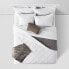 Фото #2 товара 5pc Full/Queen Solid Microfiber Reversible Decorative Bed Set with Throw White