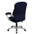 High Back Navy Blue Microfiber Contemporary Executive Swivel Chair With Arms