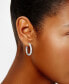 ფოტო #5 პროდუქტის 2-Pc. Set Crystal Pavé Oval & Round Hoop Earrings