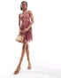 JDY Tall cami mini dress in pink paisley print Hellbeige und Rosé, L - фото #3