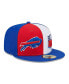 Фото #1 товара Men's Red, Royal Buffalo Bills 2023 Sideline 59FIFTY Fitted Hat