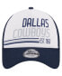 Men's White, Navy Dallas Cowboys Stacked A-Frame Trucker 9FORTY Adjustable Hat