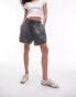 Фото #1 товара Topshop acid wash jogger short in washed black