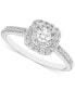 Фото #1 товара Diamond Double Halo Engagement Ring (3/8 ct. t.w.) in 14k White Gold