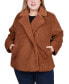 ფოტო #1 პროდუქტის Plus Size Long Sleeve Double Breasted Sherpa Jacket