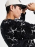 Фото #3 товара HUF cracked cardigan in black with all over print