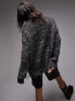 Фото #7 товара Topshop knitted oversized distressed jumper in charcoal