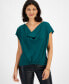 Фото #1 товара Women's Satin-Front Top, Created for Macy's