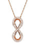 Фото #1 товара Swarovski rose Gold-Tone Mixed Crystal Infinity Pendant Necklace, 15" + 2-3/4" extender