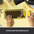 Фото #5 товара Kabellose Logitech-Tastatur Mechanische POP-Tasten mit anpassbaren Emoji-Tasten, Bluetooth oder USB, robustes, kompaktes Design Gelb