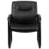 Hercules Series Big & Tall 500 Lb. Rated Black Leather Executive Side Reception Chair With Sled Base