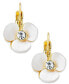 ფოტო #1 პროდუქტის Earrings, Gold-Tone Cream Disco Pansy Flower Leverback Earrings