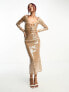 Фото #1 товара Barot sequin maxi dress in cream