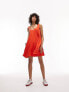 Фото #5 товара Topshop topstitch mini chuck on dress in orange