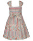 ფოტო #2 პროდუქტის Toddler Girls Sleeveless Seersucker and Cotton Print Dress and Matching Bag