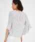 Фото #2 товара Women's Dot-Print Crewneck Ruffle-Sleeve Top, Created for Macy's