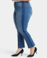 Фото #3 товара Plus Size Marilyn Straight High Rise Ankle Jeans