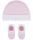 Фото #1 товара Baby Boys or Baby Girls Swoosh Hat and Booties, 2 Piece Set