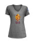 ფოტო #1 პროდუქტის Women's Heather Gray Cavs Legion GC NBA 2K League Logo Wordmark Tri-Blend V-Neck T-shirt