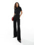 Фото #1 товара Mango jersey top tailored jumpsuit in black