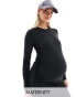 Фото #2 товара Vero Moda Maternity ruched tie side midi dress in black