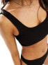 & Other Stories mix and match crinkle square bikini top in black