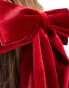 Фото #4 товара Reclaimed Vintage oversized bow hair clip in red velvet