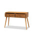 Mae Mid-Century Modern Wood 2-Drawer Console Table