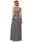Фото #2 товара Women's Floral Embellished V-Neck Gown
